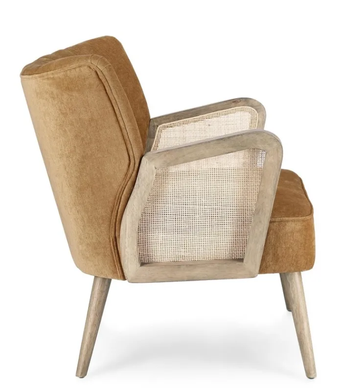 Poltrone E Chaise Longue>Bizzotto POLTRONA IN LEGNO SENAPE - VIRNA