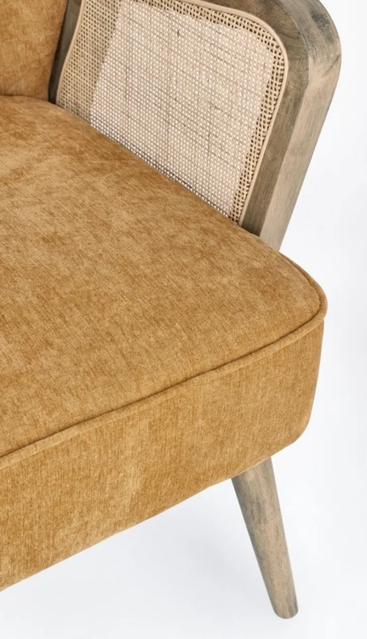 Poltrone E Chaise Longue>Bizzotto POLTRONA IN LEGNO SENAPE - VIRNA