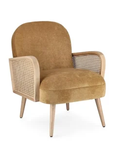 Poltrone E Chaise Longue>Bizzotto POLTRONA IN LEGNO SENAPE - DALIDA