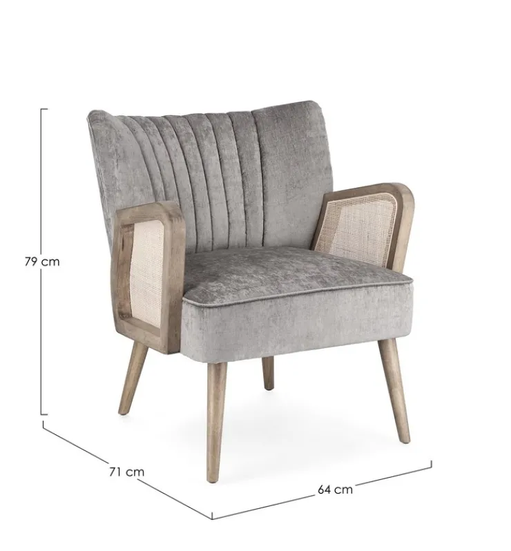 Poltrone E Chaise Longue>Bizzotto POLTRONA IN LEGNO SILVER - VIRNA