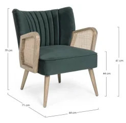 Poltrone E Chaise Longue>Bizzotto POLTRONA IN LEGNO VERDE - VIRNA