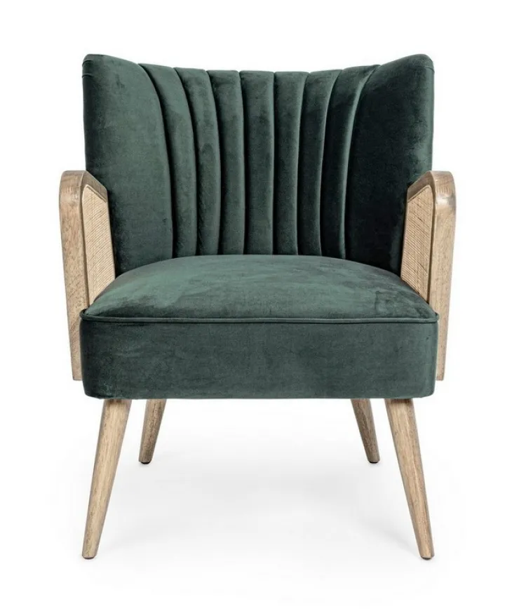 Poltrone E Chaise Longue>Bizzotto POLTRONA IN LEGNO VERDE - VIRNA