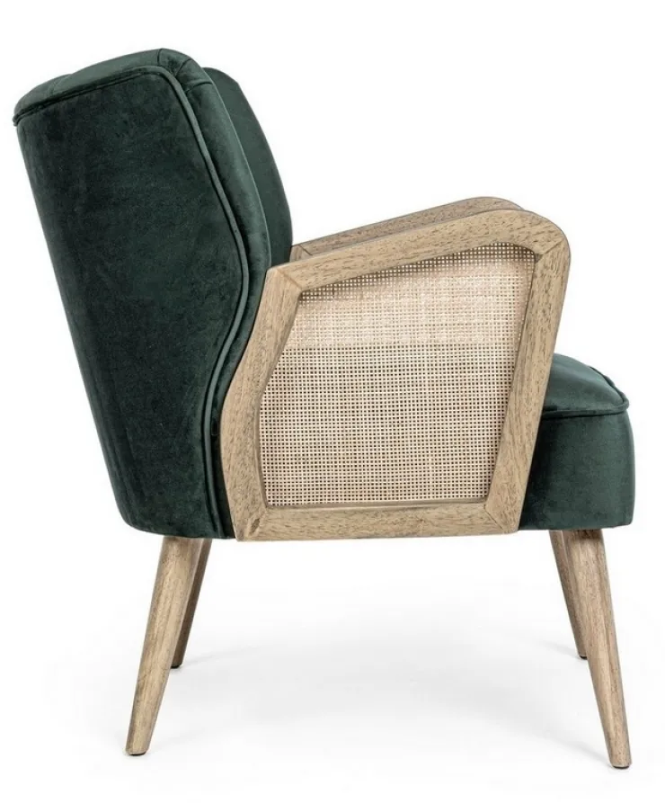 Poltrone E Chaise Longue>Bizzotto POLTRONA IN LEGNO VERDE - VIRNA