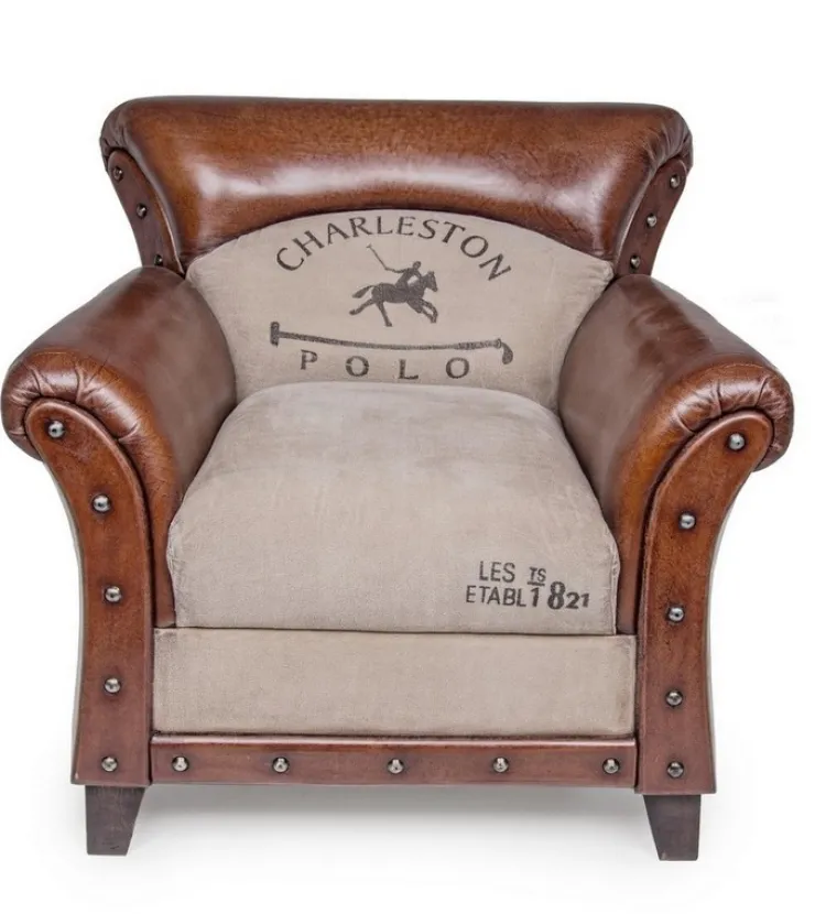 Poltrone E Chaise Longue>Bizzotto POLTRONA IN PELLE - CHARLESTON