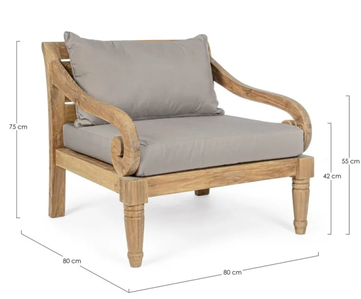 Poltrone>Bizzotto POLTRONA IN TEAK - KARUBA FSC