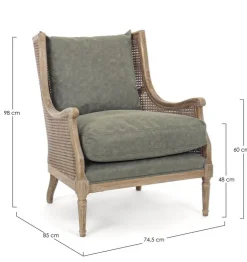 Poltrone E Chaise Longue>Bizzotto POLTRONA IN TESSUTO - CAROLINA