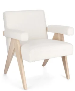 Poltrone E Chaise Longue>Bizzotto POLTRONA IN TESSUTO AVORIO - FAIZA