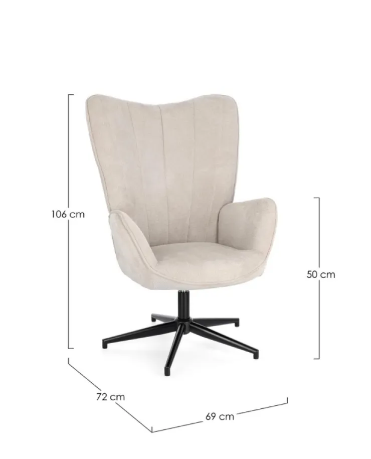 Poltrone E Chaise Longue>Bizzotto POLTRONA IN TESSUTO BEIGE - INAS