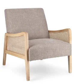 Poltrone E Chaise Longue>Bizzotto POLTRONA IN TESSUTO BIANCO GRIGIO - DEANNA