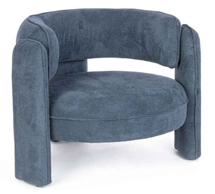 Poltrone E Chaise Longue>Bizzotto POLTRONA IN TESSUTO BLU - AISHA