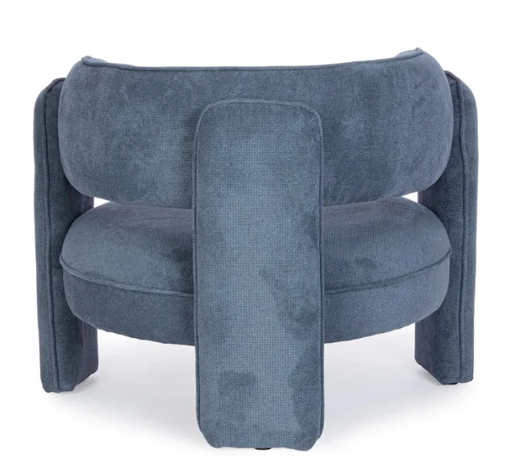 Poltrone E Chaise Longue>Bizzotto POLTRONA IN TESSUTO BLU - AISHA