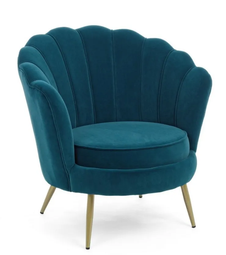 Poltrone E Chaise Longue>Bizzotto POLTRONA IN VELLUTO BLU - GILIOLA