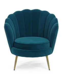 Poltrone E Chaise Longue>Bizzotto POLTRONA IN VELLUTO BLU - GILIOLA
