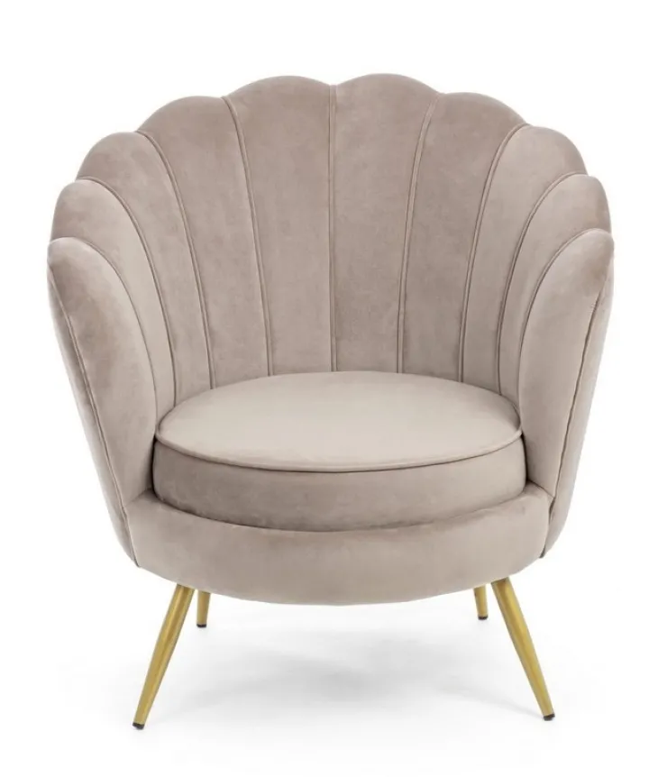Poltrone E Chaise Longue>Bizzotto POLTRONA IN VELLUTO GRIGIO CHIARO - GILIOLA