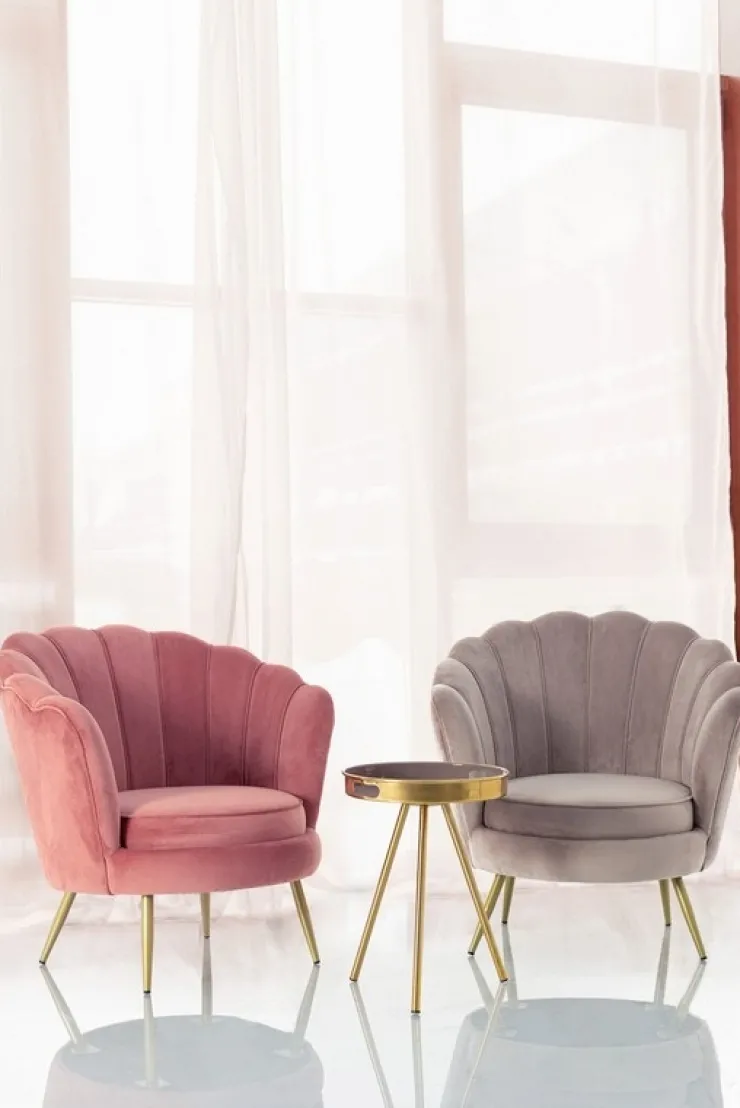 Poltrone E Chaise Longue>Bizzotto POLTRONA IN VELLUTO GRIGIO CHIARO - GILIOLA
