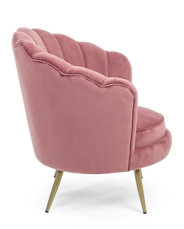 Poltrone E Chaise Longue>Bizzotto POLTRONA IN VELLUTO ROSA ANTICO - GILIOLA