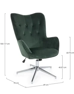 Poltrone E Chaise Longue>Bizzotto POLTRONA IN VELLUTO VERDE - FARIDA