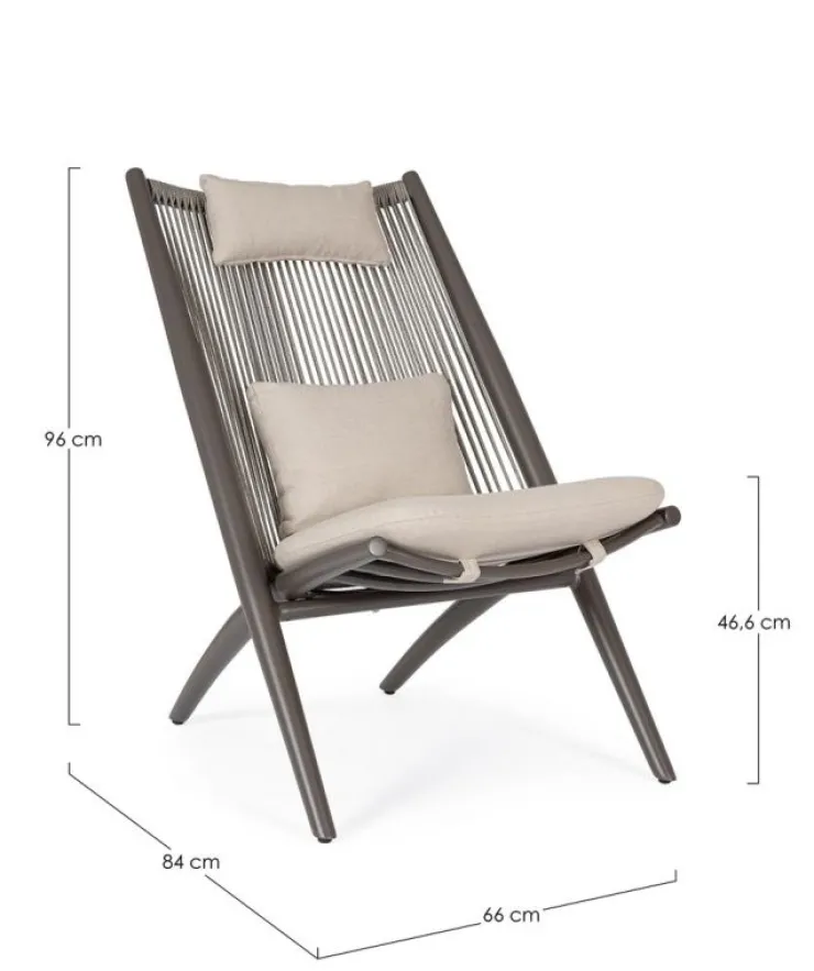 Poltrone>Bizzotto POLTRONA LOUNGE C-C ALOHA COCOA