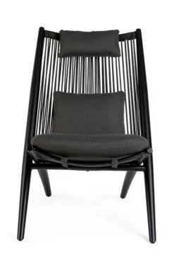 Poltrone>Bizzotto POLTRONA LOUNGE IN CORDA PER ESTERNO NERO XK0Y - ALOHA NEW