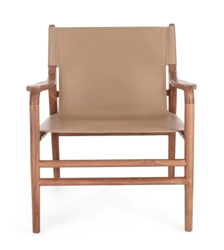 Poltrone E Chaise Longue>Bizzotto POLTRONA LOUNGE IN PELLE TORTORA- CAROLINE