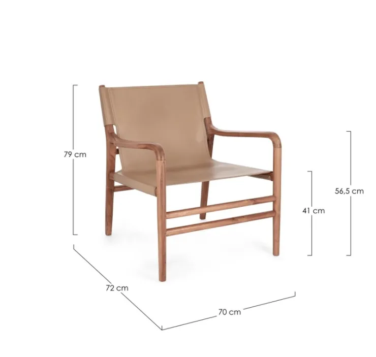 Poltrone E Chaise Longue>Bizzotto POLTRONA LOUNGE IN PELLE TORTORA- CAROLINE