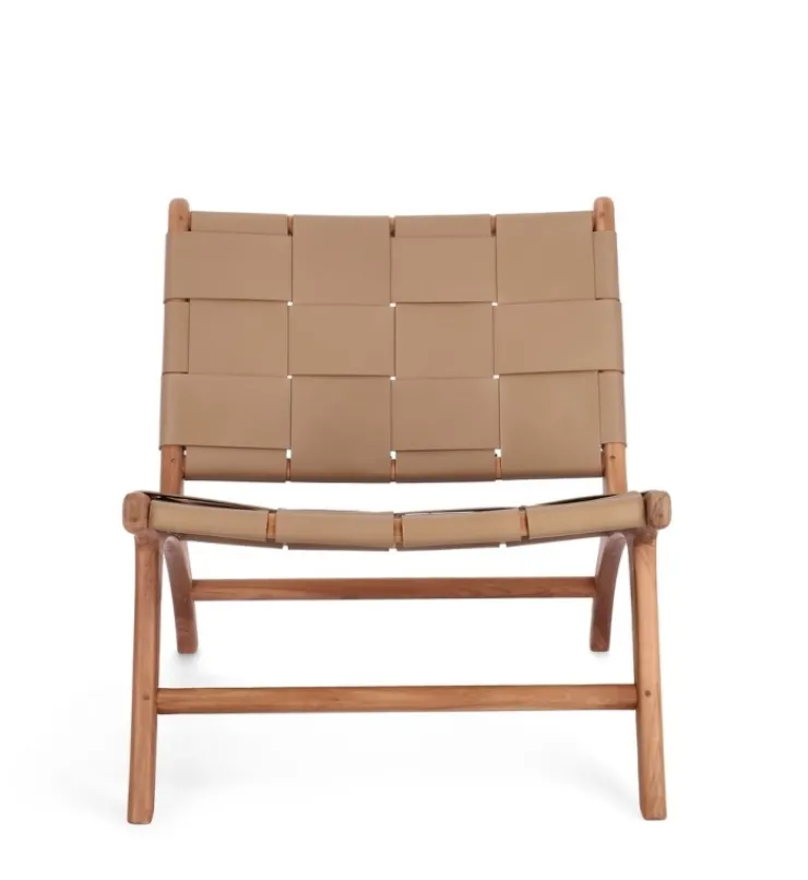 Poltrone E Chaise Longue>Bizzotto POLTRONA LOUNGE IN PELLE TORTORA - JOANNA