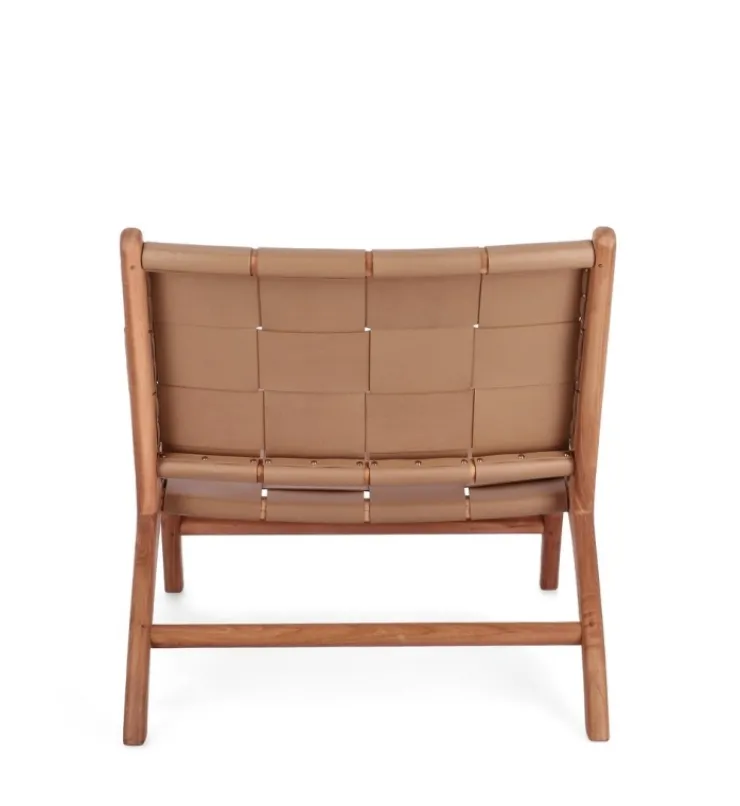 Poltrone E Chaise Longue>Bizzotto POLTRONA LOUNGE IN PELLE TORTORA - JOANNA