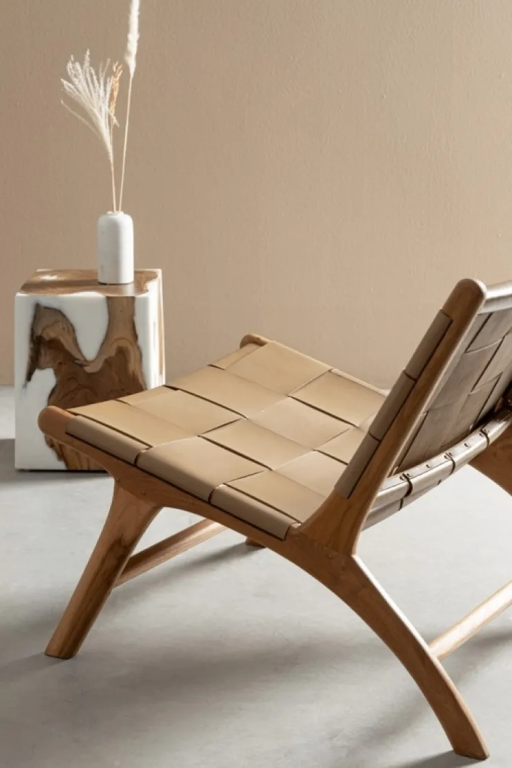 Poltrone E Chaise Longue>Bizzotto POLTRONA LOUNGE IN PELLE TORTORA - JOANNA