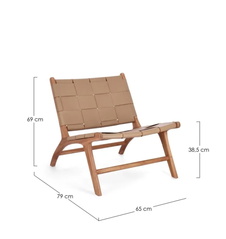 Poltrone E Chaise Longue>Bizzotto POLTRONA LOUNGE IN PELLE TORTORA - JOANNA