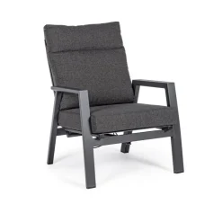 Poltrone>Bizzotto POLTRONA RECLINABILE IN ALLUMINIO ANTRACITE JX55 - KLEDI
