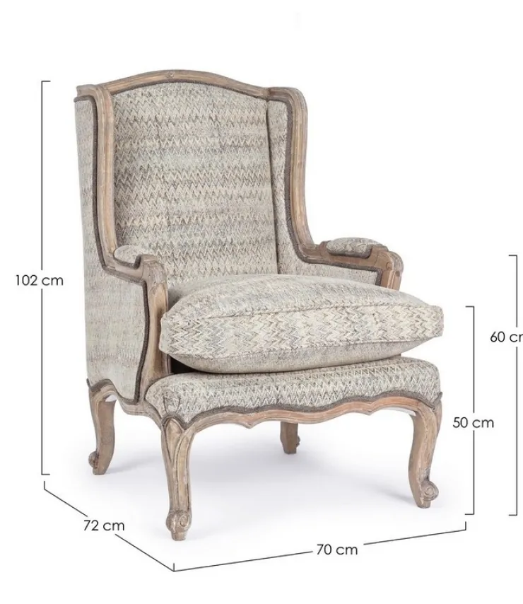 Poltrone E Chaise Longue>Bizzotto POLTRONA SFODERABILE IN TESSUTO - ELODIE