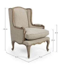 Poltrone E Chaise Longue>Bizzotto POLTRONA SFODERABILE IN TESSUTO - CATHERINE