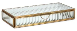 Oggettistica>Bizzotto PORTAGIOIE TEHRI RIGHE TRASP ORO 25X12,5