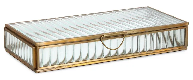Oggettistica>Bizzotto PORTAGIOIE TEHRI RIGHE TRASP ORO 25X12,5