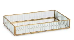 Oggettistica>Bizzotto PORTAGIOIE TEHRI RIGHE TRASP ORO 32,5x21