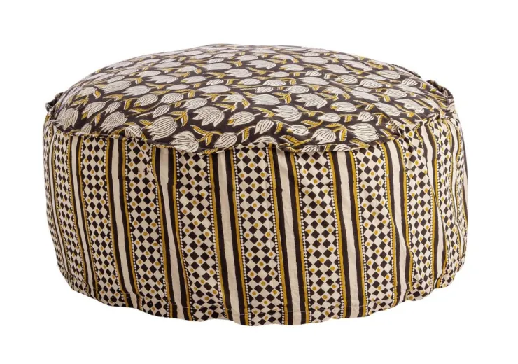 Pouf>Bizzotto POUF CALAIS NERO C-TULIPANO-ROMBO D65X25