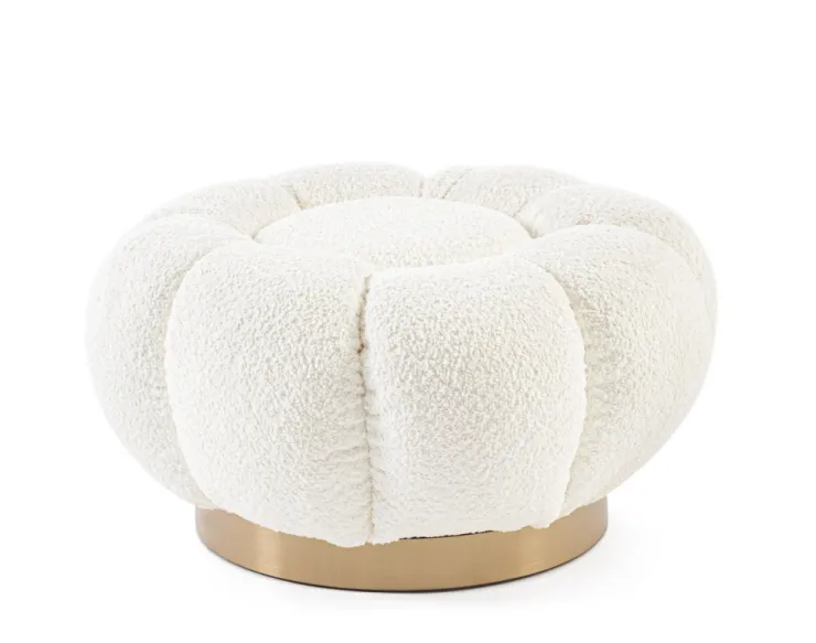 Pouf>Bizzotto POUF EFFETTO BOUCLE' BIANCO - FLOREL