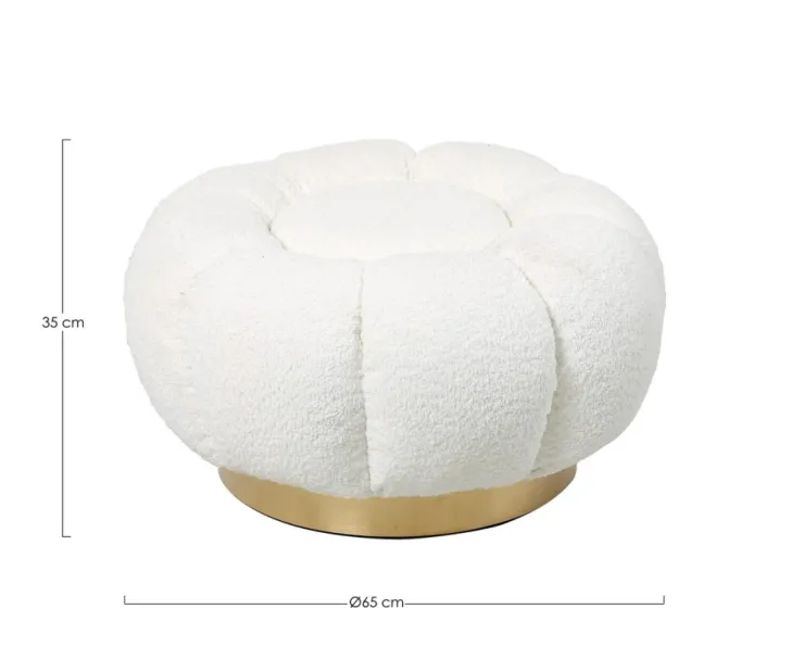 Pouf>Bizzotto POUF EFFETTO BOUCLE' BIANCO - FLOREL