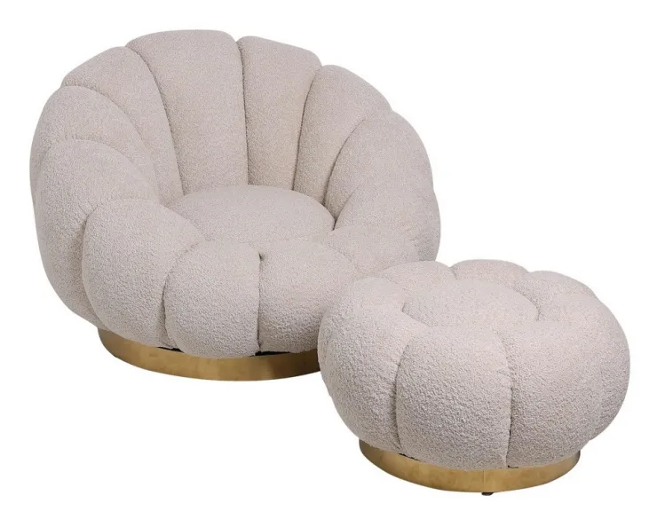 Pouf>Bizzotto POUF EFFETTO BOUCLE' NATURALE - FLOREL