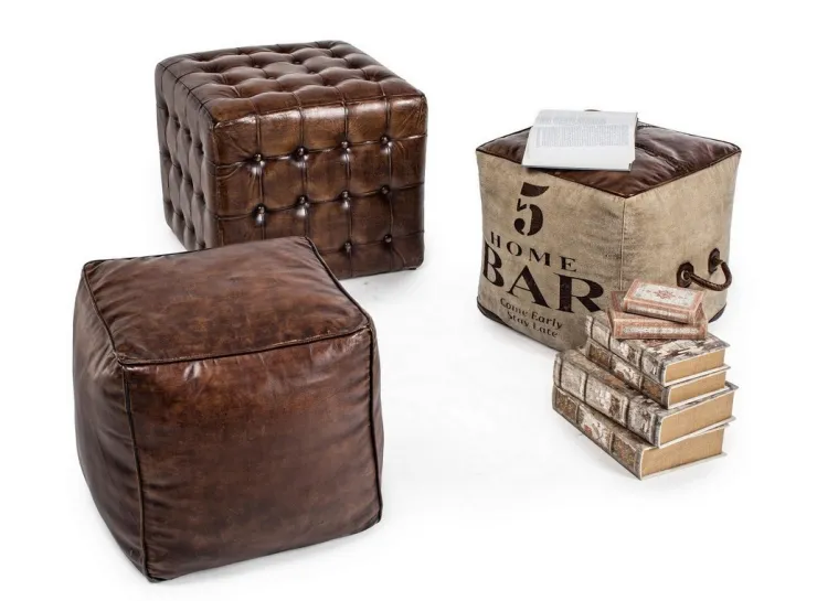 Pouf>Bizzotto POUF IN PELLE - SANPARK FIVE