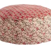 Pouf>Bizzotto POUF LORIENT ROSSO C-FOGLIA-FIORE D65X25