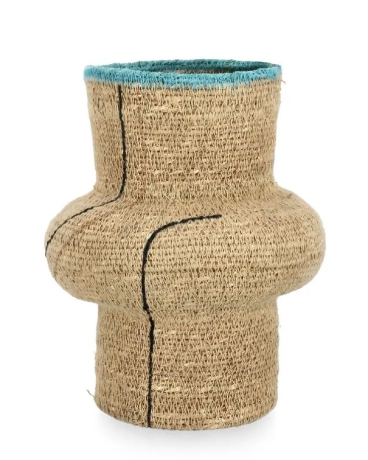 Ceste Decorative>Bizzotto P.VASO DECOR THANG NATURALE AZZURRO H23
