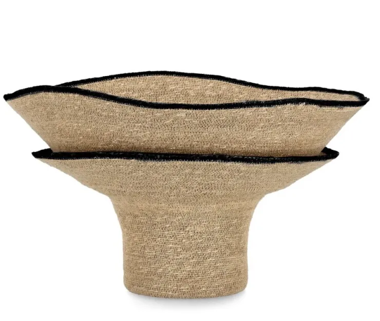 Ceste Decorative>Bizzotto P.VASO DECORATIVO LANH NATURALE NERO D59