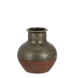 Vasi E Coprivasi>Bizzotto P.VASO KLAS TERRACOTTA VERDE H35