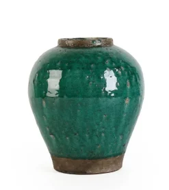 Vasi E Coprivasi>Bizzotto P.VASO RUNE TERRACOTTA VERDE H28,5
