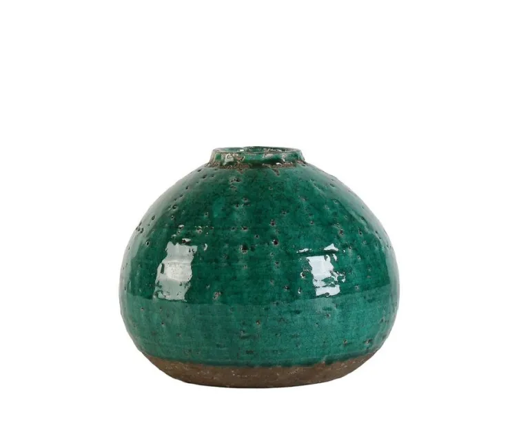 Vasi E Coprivasi>Bizzotto P.VASO RUNE TERRACOTTA VERDE D28