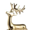 Oggettistica>Bizzotto RENNA GLOWER SEDUTO ORO H15,5