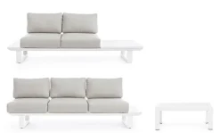 Salotti Completi>Bizzotto SALOTTO ANGOLARE IN ALLUMINIO BIANCO CX21 - KONNOR