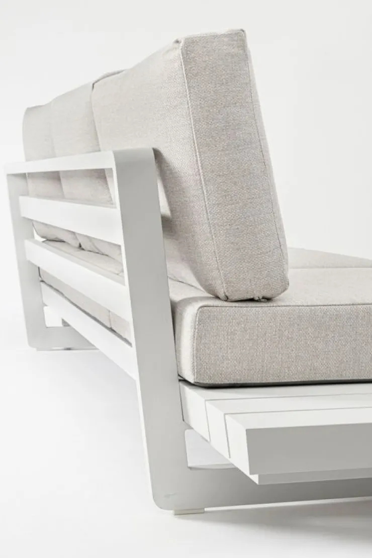 Salotti Completi>Bizzotto SALOTTO ANGOLARE IN ALLUMINIO BIANCO WG20 - INFINITY