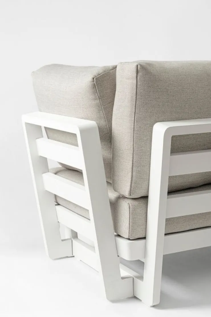 Salotti Completi>Bizzotto SALOTTO ANGOLARE IN ALLUMINIO BIANCO WG20 - INFINITY